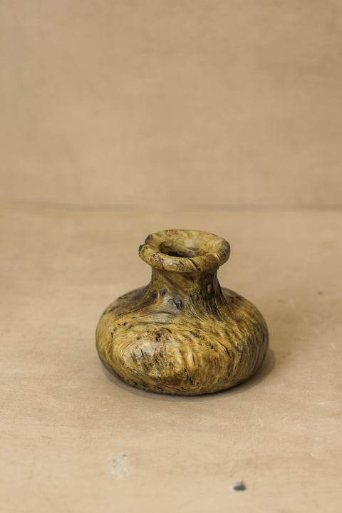 Vintage Small Wood Vase - No 4
