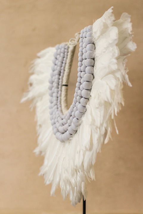 Handmade Feathers and Beads Necklace - 22.6