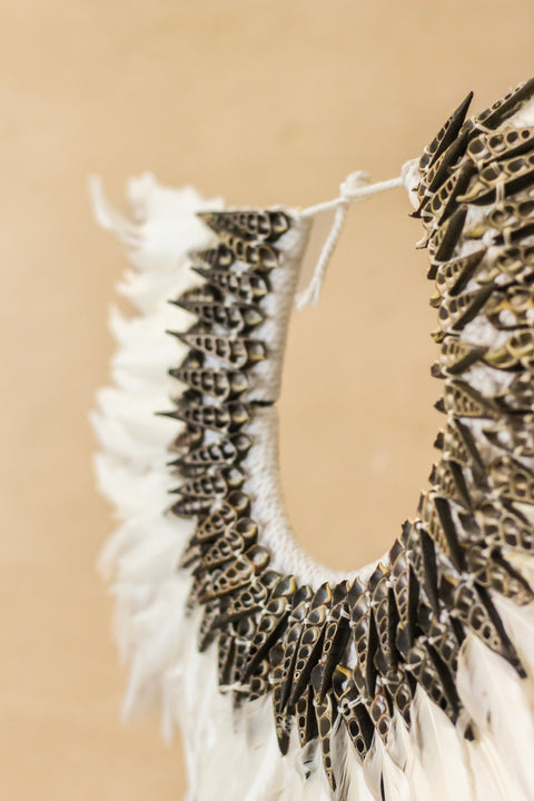 Handmade Feathers and Shell Necklace - 22.7