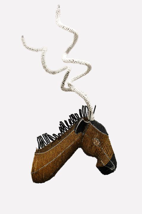 Beaded Antelope Wall Sculpture - Hand made - 17.9