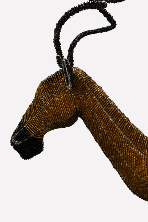 Beaded Antelope Wall Sculpture - Hand made - 17.8