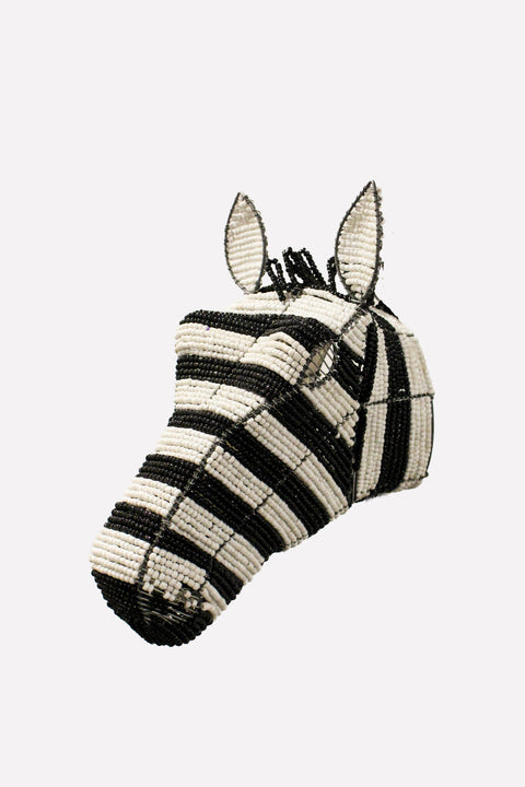 Beaded Zebra Wall Sculpture - 17.7