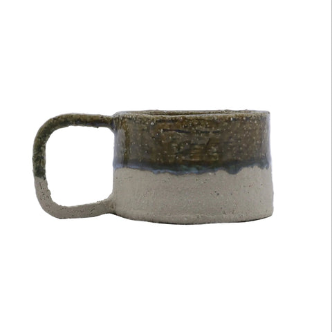 Beige Grande Handmade Milled Stoneware Big Ceramic Mug