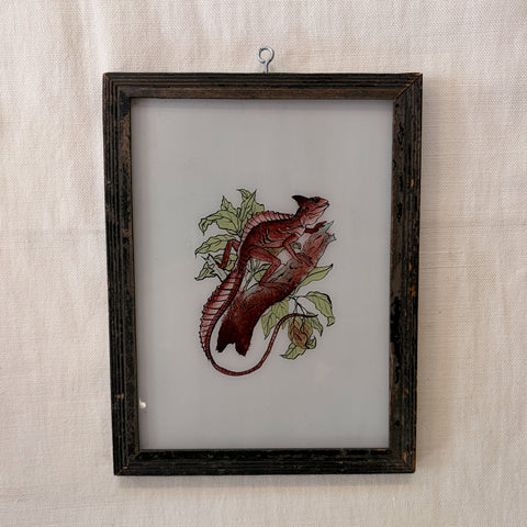 REPTILE NARROW FRAME Indian glass painting