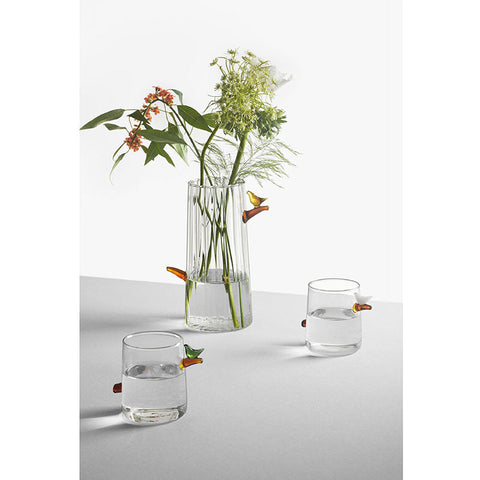 Ichendorf Milano Birds: Glass Vase with Amber Bird