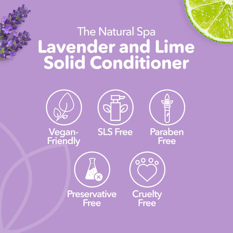 Lavender & Lime Solid Conditioner Bar | Natural Hair Conditioner for All Hair Types | Vegan, Plastic-Free Hair Care