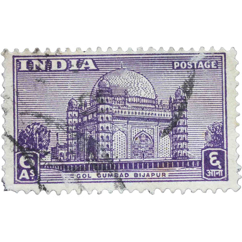 India 1949 6 Indian Anna Used Postage Stamp Gol Gumbad, Tomb of Muhammad Adil Shah