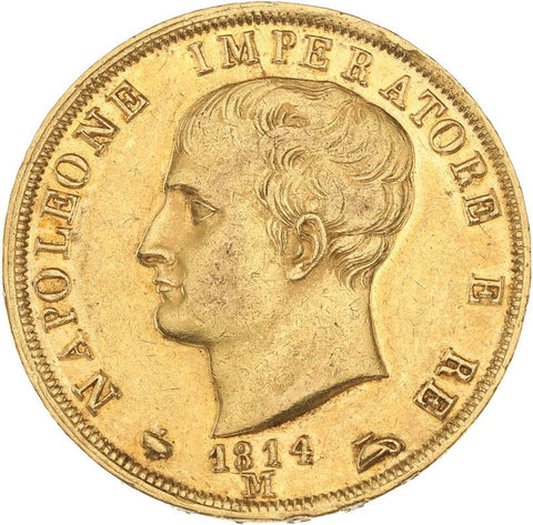 Italy. 40 Lire 1814-M Napoleone