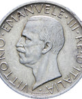 Italy 1927 5 Lire Vittorio Emanuele III Coin Silver