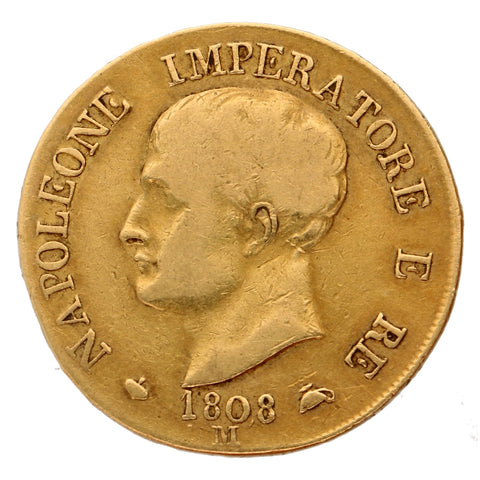 Italy, Kingdom (Napoleonic) Napoleon I. 40 Lire 1808 M