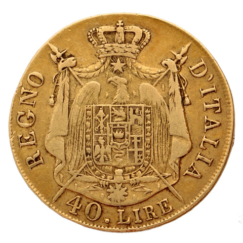 Italy, Kingdom (Napoleonic) Napoleon I. 40 Lire 1808 M