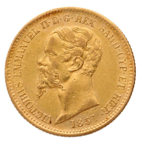 Italy, Piedmont-Sardinia. Vittorio Emanuele II. 20 Lire 1851 P