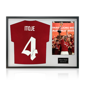 Maro Itoje Signed British & Irish Lions 2025 Shirt Classic Frame
