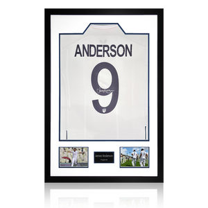 James Anderson Signed England Test Shirt Premium Frame.