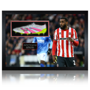 Japhet Tanganga Signed & Match-Worn Sheffield United Boot Iconic Frame #1