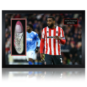 Japhet Tanganga Signed & Match-Worn Sheffield United Boot Iconic Frame #2