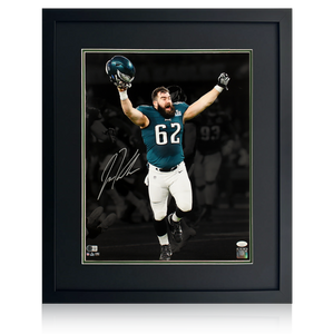 Jason Kelce Signed Philadelphia Eagles 20x16 Deluxe Mount Frame (JSA & Beckett)