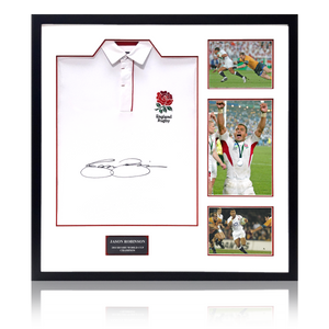 Jason Robinson Signed England Rugby Shirt Elite Frame