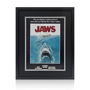 Steven Spielberg Signed Jaws Deluxe Mount Frame