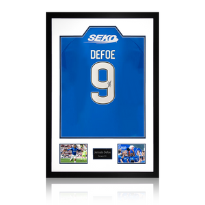 Jermain Defoe Signed Rangers Shirt Premium Frame