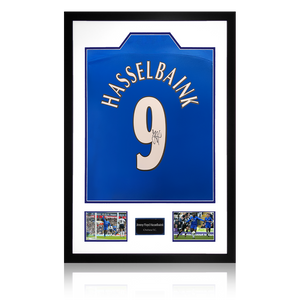Jimmy Floyd Hasselbaink Signed Chelsea Shirt Premium Frame