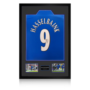 Jimmy Floyd Hasselbaink Signed Chelsea Shirt Premium Frame