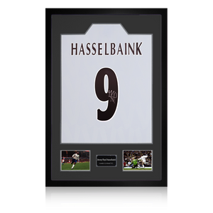 Jimmy Floyd Hasselbaink Signed Leeds United Shirt Premium Frame
