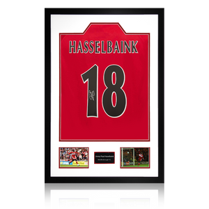 Jimmy Floyd Hasselbaink Signed Middlesbrough Shirt Premium Frame