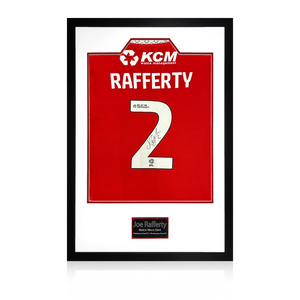 Joe Rafferty Match-Worn & Signed Rotherham United Shirt Premium Frame