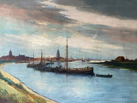 Jurrien Marinus Beek (1879-1965) - Boten op de rivier