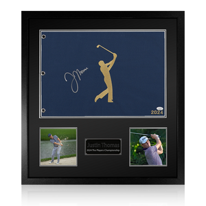 Justin Thomas Signed The Players Tournament Pin Flag Elite Frame (JSA)