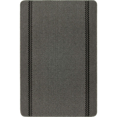 Washable Bordered Dark Grey Rug | 116D