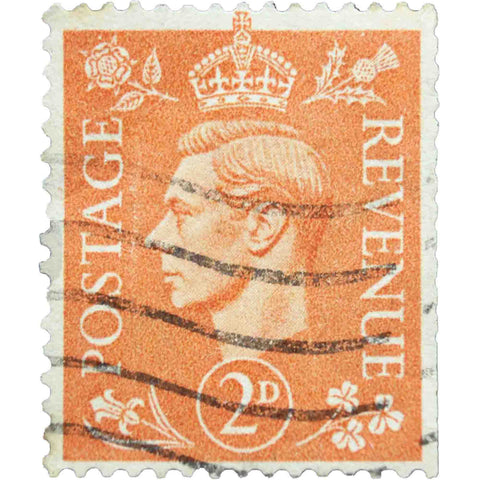 King George VI 1942 2 d - British penny (old) United Kingdom Used Postage Stamp