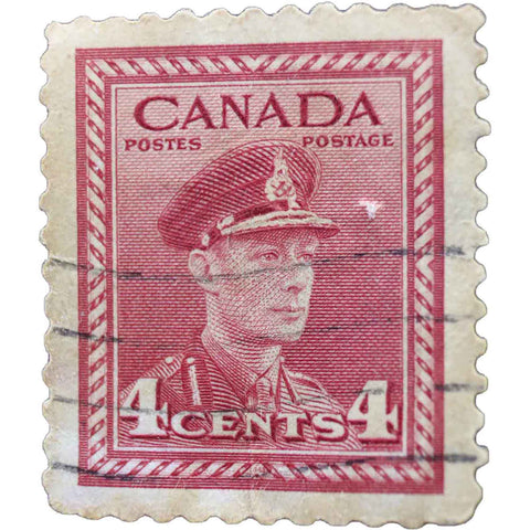King George VI Canada 4 cents 1943 Stamp Used