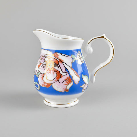Service à thé en porcelaine fine bleu royal du Warwickshire