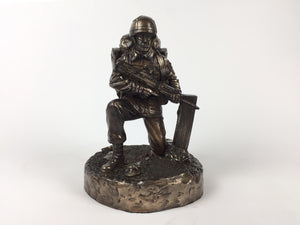 British Kneeling Soldier Cold Cast Bronze Military Statue Sculpture