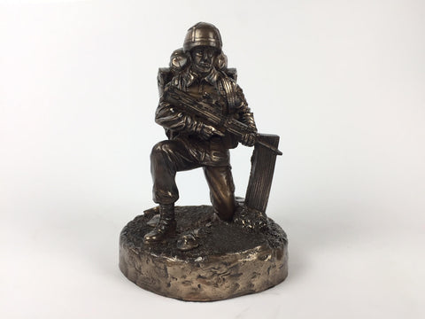 British Kneeling Soldier Cold Cast Bronze Military Statue Sculpture