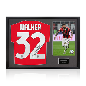 Kyle Walker Signed AC Milan Shirt Classic Frame