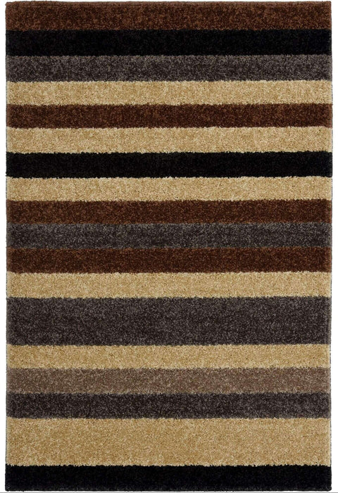 Linea Striped Caramel Washable Rug