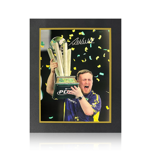 Luke Littler Signed 2025 World Champion Image Deluxe Mount