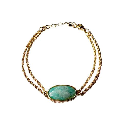 Roxy Luxe Armband aus 18-karätig vergoldetem Amazonitkristall