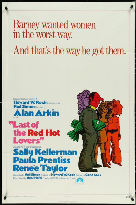 Affiche de film originale américaine (One Sheet) de Last Of The Red Hot Lovers (1972)