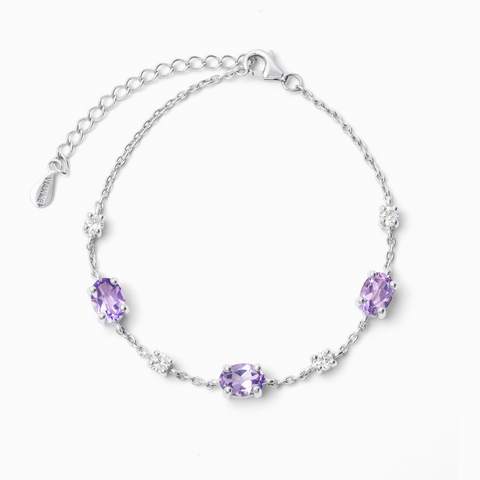 Lavendelfarbenes Amethyst-Armband aus Sterlingsilber