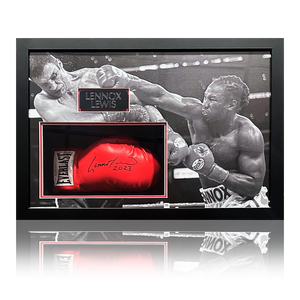 Lennox Lewis Signed Glove Iconic Frame