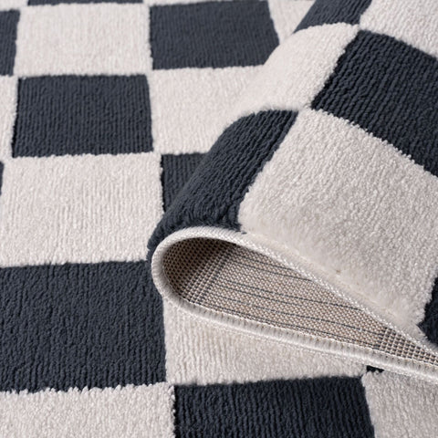 Tapis damier bleu Loft