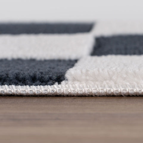 Tapis damier bleu Loft