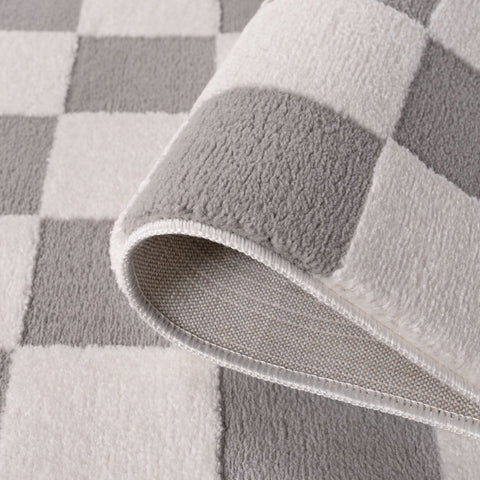 Tapis gris à damier Loft