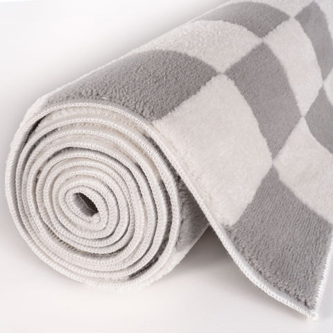 Tapis gris à damier Loft