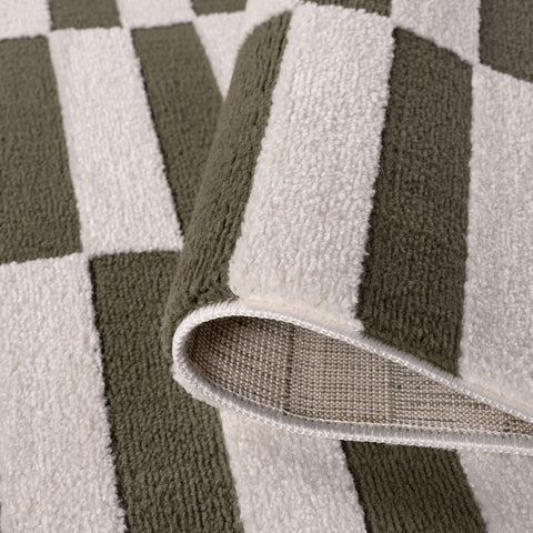 Tapis rayé vert Loft