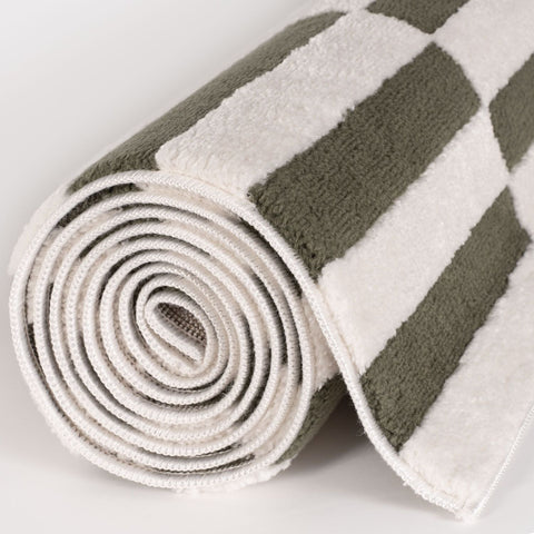 Tapis rayé vert Loft